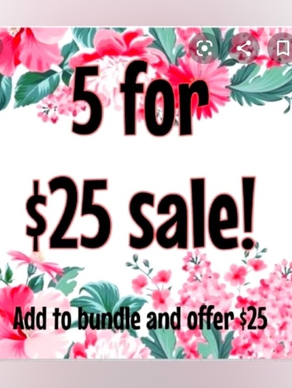 5 for $25 sale
